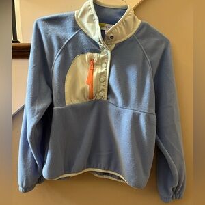 Hippie Rose Light Blue and White Fleece Hoodie